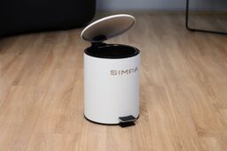 simpa 5L Slim Soft-Closing Pedal Dustbin in White - thumbnail 2