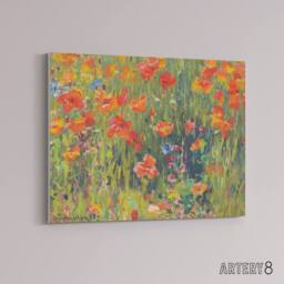 "Artery8 Vonnoh Robert William Poppies Floral Canvas Wall Art Print - Size: W18"" x H24""" - thumbnail 2