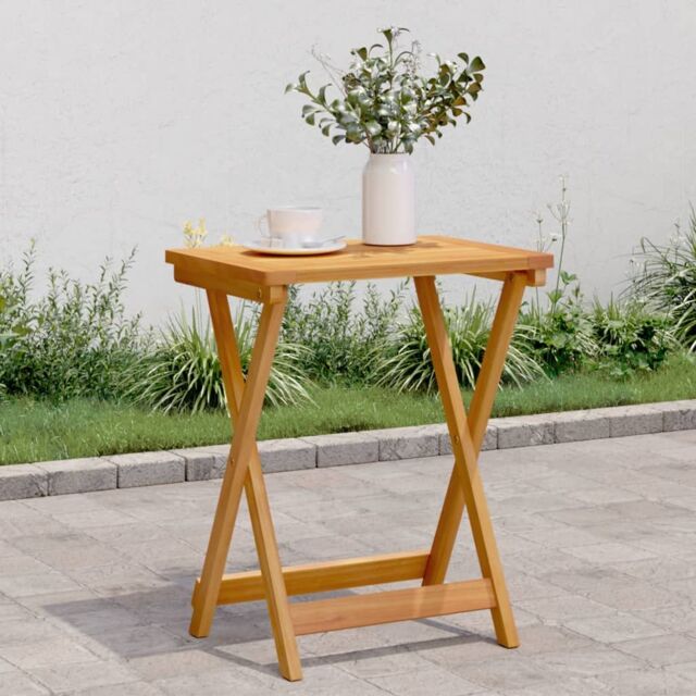 Berkfield Home Folding Garden Table 50x36x60 cm Solid Wood Acacia in Brown - Size: 50 x 36 x 60 cm - image 1