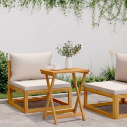 Berkfield Home Folding Garden Table 50x36x60 cm Solid Wood Acacia in Brown - Size: 50 x 36 x 60 cm - thumbnail 3