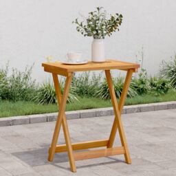 Berkfield Home Folding Garden Table 50x36x60 cm Solid Wood Acacia in Brown - Size: 50 x 36 x 60 cm - thumbnail 1