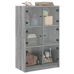 Berkfield Home Highboard with Doors Grey Sonoma 68x37x109 cm Engineered Wood - Size: 68 x 37 x 109 cm - thumbnail 5