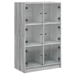 Berkfield Home Highboard with Doors Grey Sonoma 68x37x109 cm Engineered Wood - Size: 68 x 37 x 109 cm - thumbnail 2