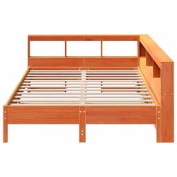 Berkfield Home Bookcase Bed without Mattress Wax Brown 140x200 cm Solid Wood Pine - thumbnail 5