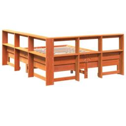 Berkfield Home Bookcase Bed without Mattress Wax Brown 140x200 cm Solid Wood Pine - thumbnail 9
