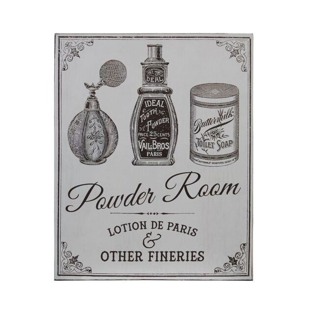 Orsina Durably Constructed Powder Room Wall Plaque, Compact Wall Art, Lightweight Home Decoration Poster in Grey - image 1