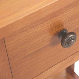 Berkfield Home Magazine Table with Drawer 35x27x55 cm Solid Oak Wood in Brown - Size: 35 x 27 x 55 cm - thumbnail 7