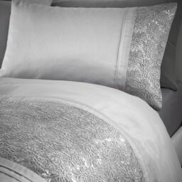 Portfolio Home Rouen Duvet Cover Set in Silver - Size: Double - thumbnail 2