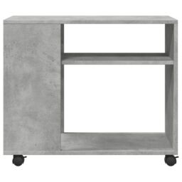 Berkfield Home Side Table with Wheels Concrete Grey 70x35x60 cm Engineered Wood - Size: 70 x 35 x 60 cm - thumbnail 5