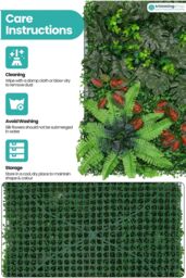 Neel Blue Artificial Hedge Panels Green Grass Wall Backdrop, Barries Flowers - thumbnail 5