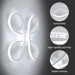 Goeco LED Ceiling Light, 30W, Flower Shape for Balcony, Bedroom, 6500K, 30cm in White - thumbnail 7