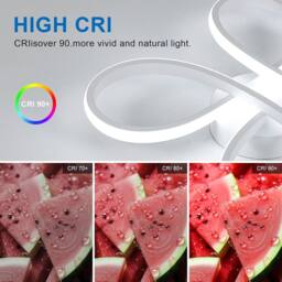 Goeco LED Ceiling Light, 30W, Flower Shape for Balcony, Bedroom, 6500K, 30cm in White - thumbnail 6