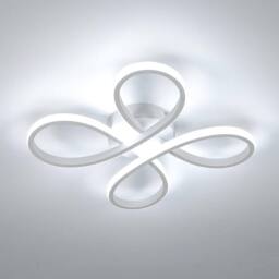 Goeco LED Ceiling Light, 30W, Flower Shape for Balcony, Bedroom, 6500K, 30cm in White - thumbnail 1