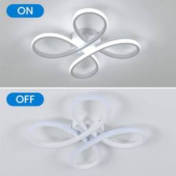 Goeco LED Ceiling Light, 30W, Flower Shape for Balcony, Bedroom, 6500K, 30cm in White - thumbnail 9