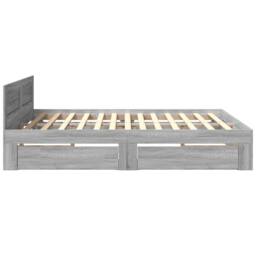 Berkfield Home Bed Frame with Headboard without Mattress Grey Sonoma 200x200 cm - thumbnail 6