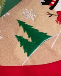 Dibor Traditional Red Snowman Christmas Tree Decoration Christmas Tree Skirt 86cm - thumbnail 3