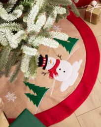 Dibor Traditional Red Snowman Christmas Tree Decoration Christmas Tree Skirt 86cm