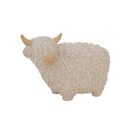 Lemon Pavilion Furniture and Decor Large Alora Highland Cow Christmas Decoration - L12xW24xH17 cm - White - thumbnail 2