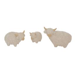 Lemon Pavilion Furniture and Decor Large Alora Highland Cow Christmas Decoration - L12xW24xH17 cm - White - thumbnail 3