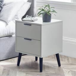 Cheshire Premium Arden 2 Drawer Silk Grey Bedside Unit - thumbnail 3