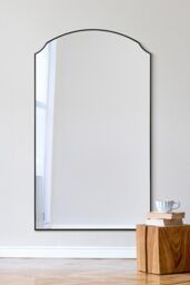 "MirrorOutlet Black Edged Dual Arch Curved Edge Wall Mirror 63""x35"" (160 X 90cm) - Size: 1 Pack" - thumbnail 1