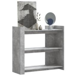 Berkfield Home Console Table Concrete Grey 100x35x90 cm Engineered Wood - Size: 100 x 35 x 90 cm - thumbnail 2