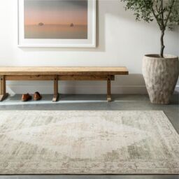 Livabliss Becki Owens Luca Vintage Blue Brown Green Traditional Boho Living Dining Rug - Size: 160 cm x 215 cm