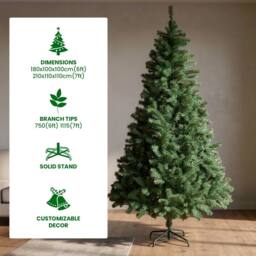Alivio 6ft Natural Looking Artificial Christmas Tree for Home Office with Stand in Light Green - thumbnail 7