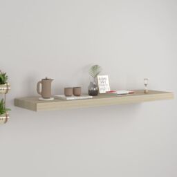 Berkfield Home Floating Wall Shelf Oak 90x23.5x3.8 cm MDF in Brown - thumbnail 1
