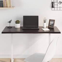 Berkfield Home Table Top Dark Grey 100x50x2 cm Treated Solid Wood Oak Live Edge - Size: 100 x 50 x 2 cm - thumbnail 2