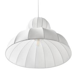 Wyld and Coco Faux Silk Pendant Lamp White - Modern Ceiling Light - thumbnail 6