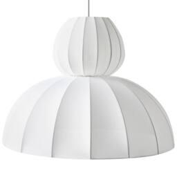 Wyld and Coco Faux Silk Pendant Lamp White - Modern Ceiling Light - thumbnail 2