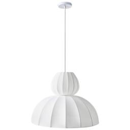 Wyld and Coco Faux Silk Pendant Lamp White - Modern Ceiling Light - thumbnail 4