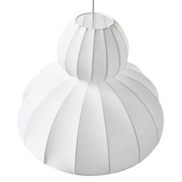 Wyld and Coco Faux Silk Pendant Lamp White - Modern Ceiling Light - thumbnail 5