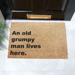 Artsy Mats Grumpy Man Lives Here Doormat - Regular 60x40cm in Black - Size: 40 cm x 60 cm - thumbnail 2