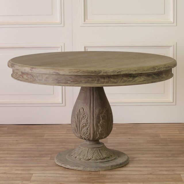Glasstone Round Pedestal Acorn Dining Table 120cm in Brown - image 1