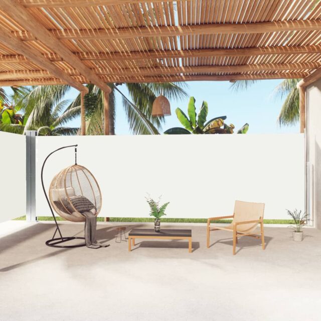 Berkfield Home Retractable Side Awning Cream 200x1000 cm in Beige - image 1