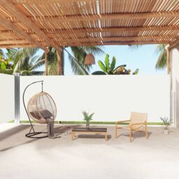 Berkfield Home Retractable Side Awning Cream 200x1000 cm in Beige