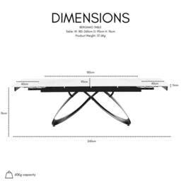Home Detail Berrie Extending White Sintered Stone Ceramic Dining Table - thumbnail 8