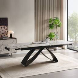 Home Detail Berrie Extending White Sintered Stone Ceramic Dining Table - thumbnail 1