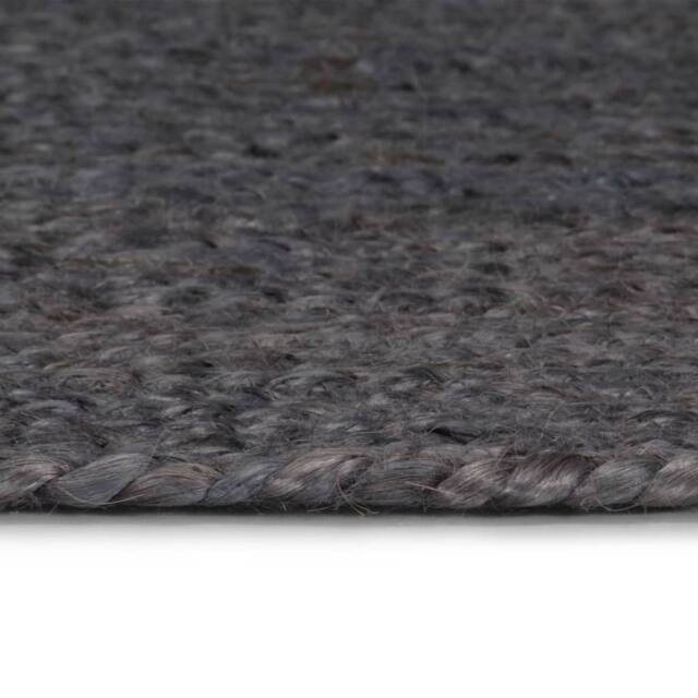 Berkfield Home Handmade Rug Jute Round 150 cm Dark Grey - Size: 100 cm diameter - image 1