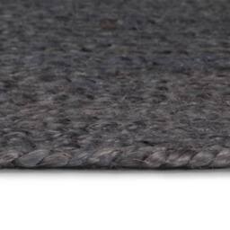 Berkfield Home Handmade Rug Jute Round 150 cm Dark Grey - Size: 100 cm diameter - thumbnail 1