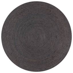 Berkfield Home Handmade Rug Jute Round 150 cm Dark Grey - Size: 100 cm diameter - thumbnail 2