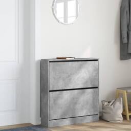 Berkfield Home Shoe Cabinet Concrete Grey 80x21x87.5 cm Engineered Wood - thumbnail 1