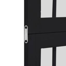 Berkfield Home Room Divider 5 Panels Black Solid Wood Paulownia - thumbnail 6