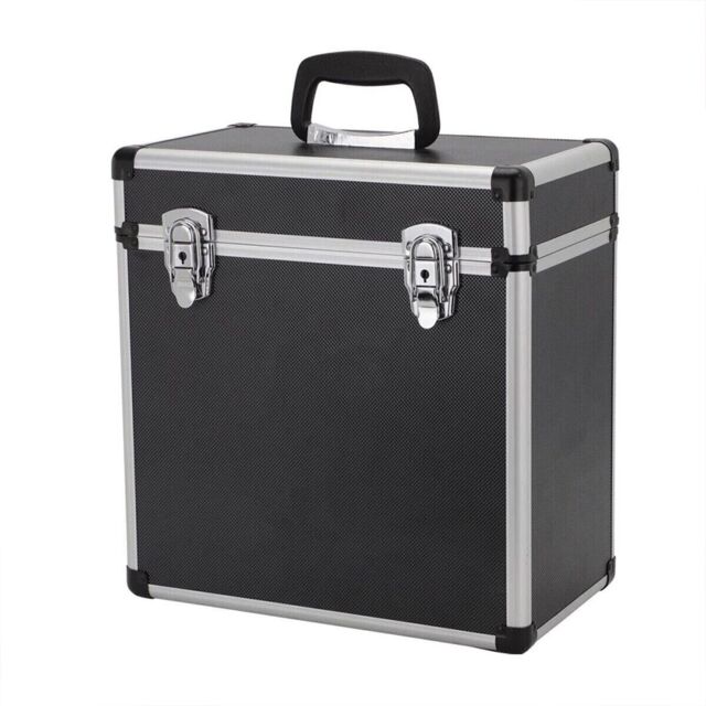 VOGREX Vinyl LP Storage Box Vinyl Record Storage Case Duty Lockable Box in Black - image 1
