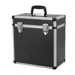 VOGREX Vinyl LP Storage Box Vinyl Record Storage Case Duty Lockable Box in Black