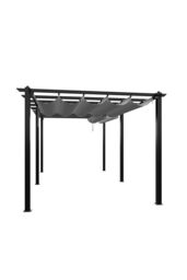 Living and Home 10x20ft Aluminium Pergola with Retractable Roof in Light Grey - thumbnail 5