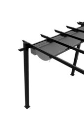 Living and Home 10x20ft Aluminium Pergola with Retractable Roof in Light Grey - thumbnail 8