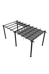 Living and Home 10x20ft Aluminium Pergola with Retractable Roof in Light Grey - thumbnail 7